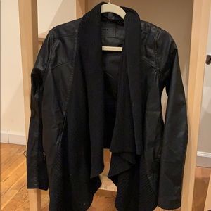 BLANK NYC Drape Front Leather Jacket